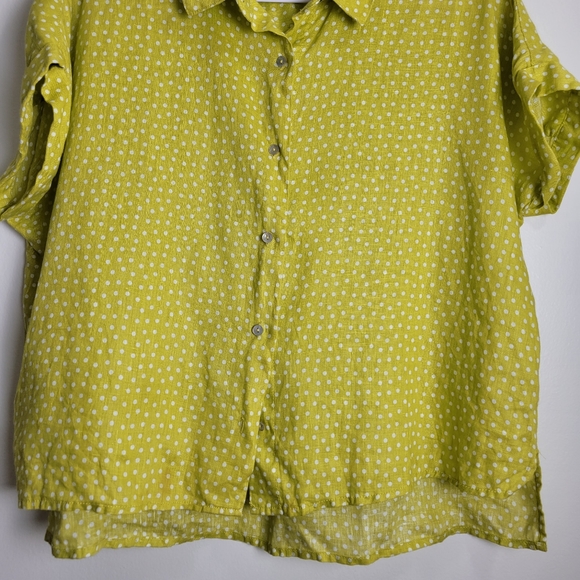 RACHEL ZOE Linen Micro Polka-dot Dolman Sleeve Slouchy Blouse S - Picture 4 of 8